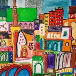 Stad van kleur en licht