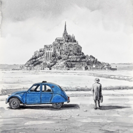 Aan de voet van Mont Saint Michel