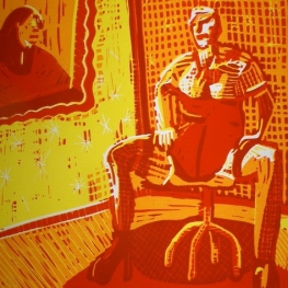 Op een avond bij het rode raam/Red window by evening