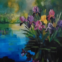 Irissen in het veld