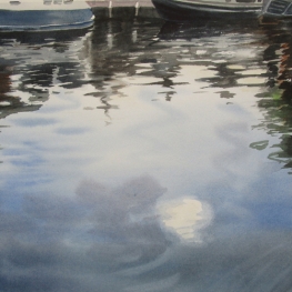 spiegeling in de Haven in Lemmer