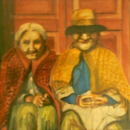 Boliviaanse vrouwen op een stoepje