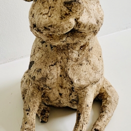 lelijke zittende mops hond