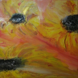 Drieluik met zonnebloemen