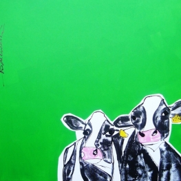 Koeien op groen 100/100cm
