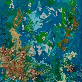 Fantasie in groen en blauw