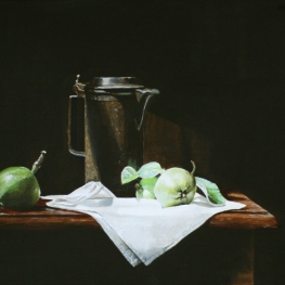 Tinnen kan met appeltjes