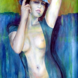 meisje met de blauwe hoed