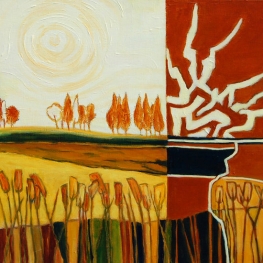 Tweedeling in het landschap, geel