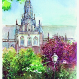 Wijngaardtuin met zicht op BAVO