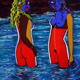 958:TWO WOMEN (snorkling)