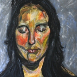 woman with eyes closed