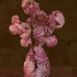 Vaas met roze gerbera's