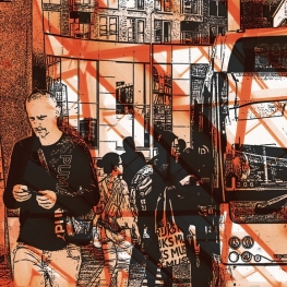 People walking on the platform of Amsterdam Noord bus station