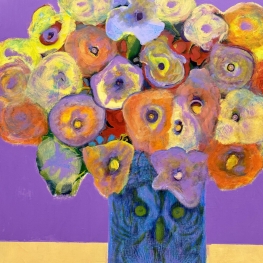 Uil met bloemen