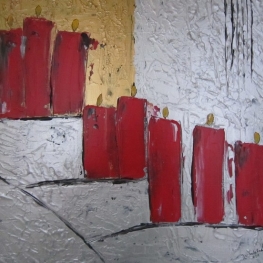 Kerst schilderij kaarsen (A)