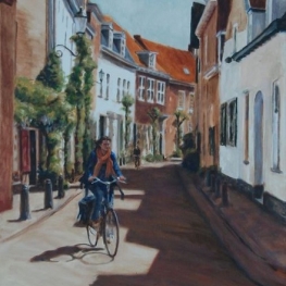 Muurhuizen, Amersfoort, Vrouw op fiets