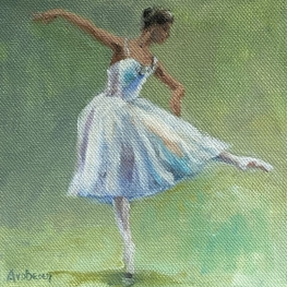 Balletdanseres in groen