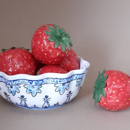 aardbeien in schaal