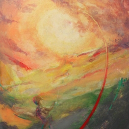 zonsondergang golfer