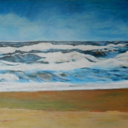 hoge golven noordzee bij Bloemendaal