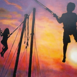 kinderen op de kermis