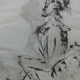Naar model getekend met saté stokje naar waarneming.