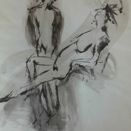 Naar model getekend met saté stokje naar waarneming.