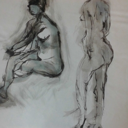 Naar model getekend met saté stokje naar waarneming.