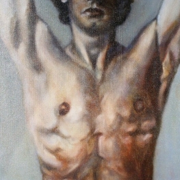 Man met de armen omhoog