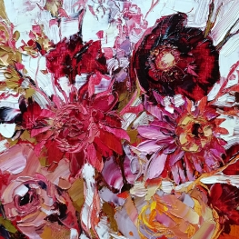 Bloemen compositie- semi abstract schilderij Nr. 15