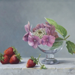 Hortensia en aardbeien