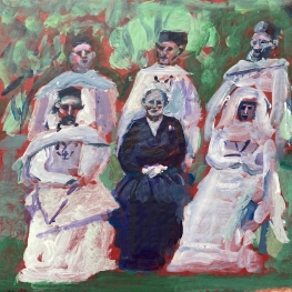 Tante Dina met een aantal van haar kinderen