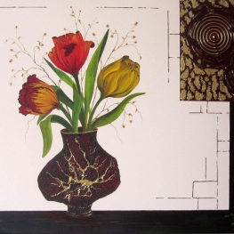 Tulpen in Ceramiquevaas (kunst van het Zien)