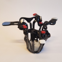 Kunstwerkje Vaas Waxinelichtje van glas met Serotonine Molecule