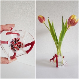 Rood Wit Vaasobjectje of theelichtje