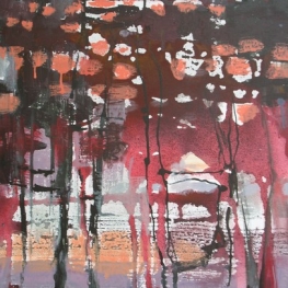 bloesems in de schemering