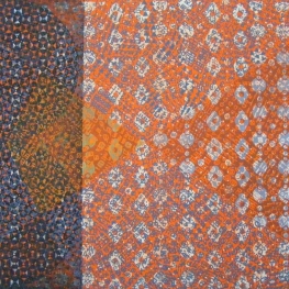 Abstractie oranje blauw zwart