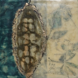 Encaustiek op hout met schellac