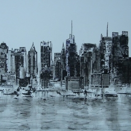 Skyline New York inkt op doek MARQUA007 € 995