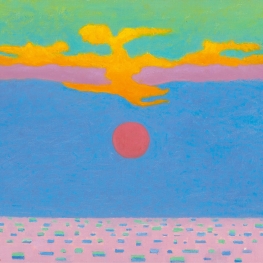 Zonsondergang boven zee