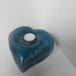 Hart, turquoise met kaarsje