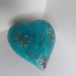 Raku hart turquoise 