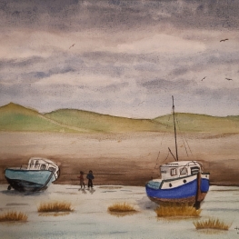 Droogliggende bootjes 