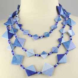 Ketting origami licht/donkerblauw
