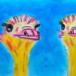 Vrolijke struisjes