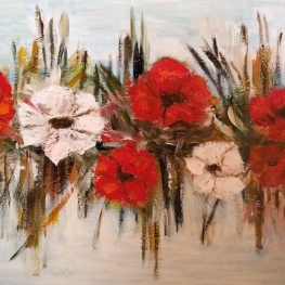 Rode en witte bloemen