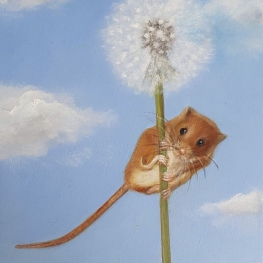 Muisje in paardenbloem 