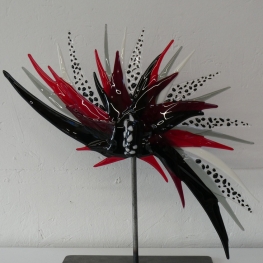 rood, zwart, wit abstract