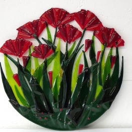 rode bloemen groot rond